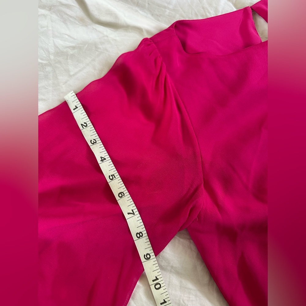Alice + Olivia Pink Puff Sleeve Boxy Blouse - Picture 13 of 14